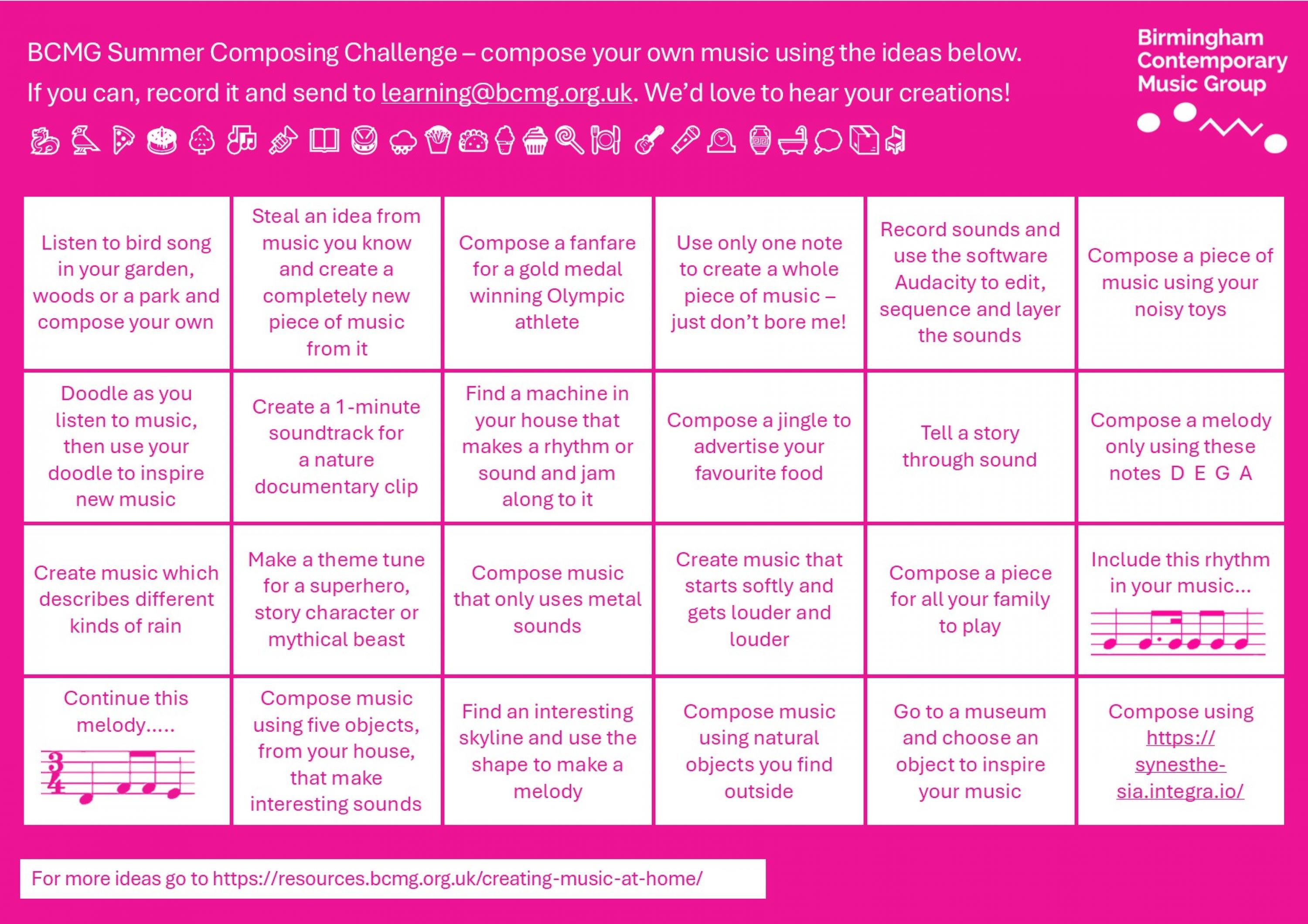 BCMG summer composing challenge 2024